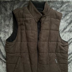 Men’s Weatherproof Suede Like Brown Vest XL